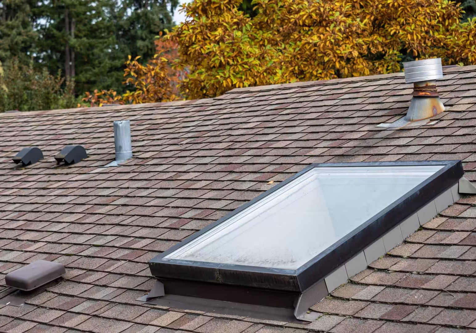 Leaking skylight repair from MBA Roofing.