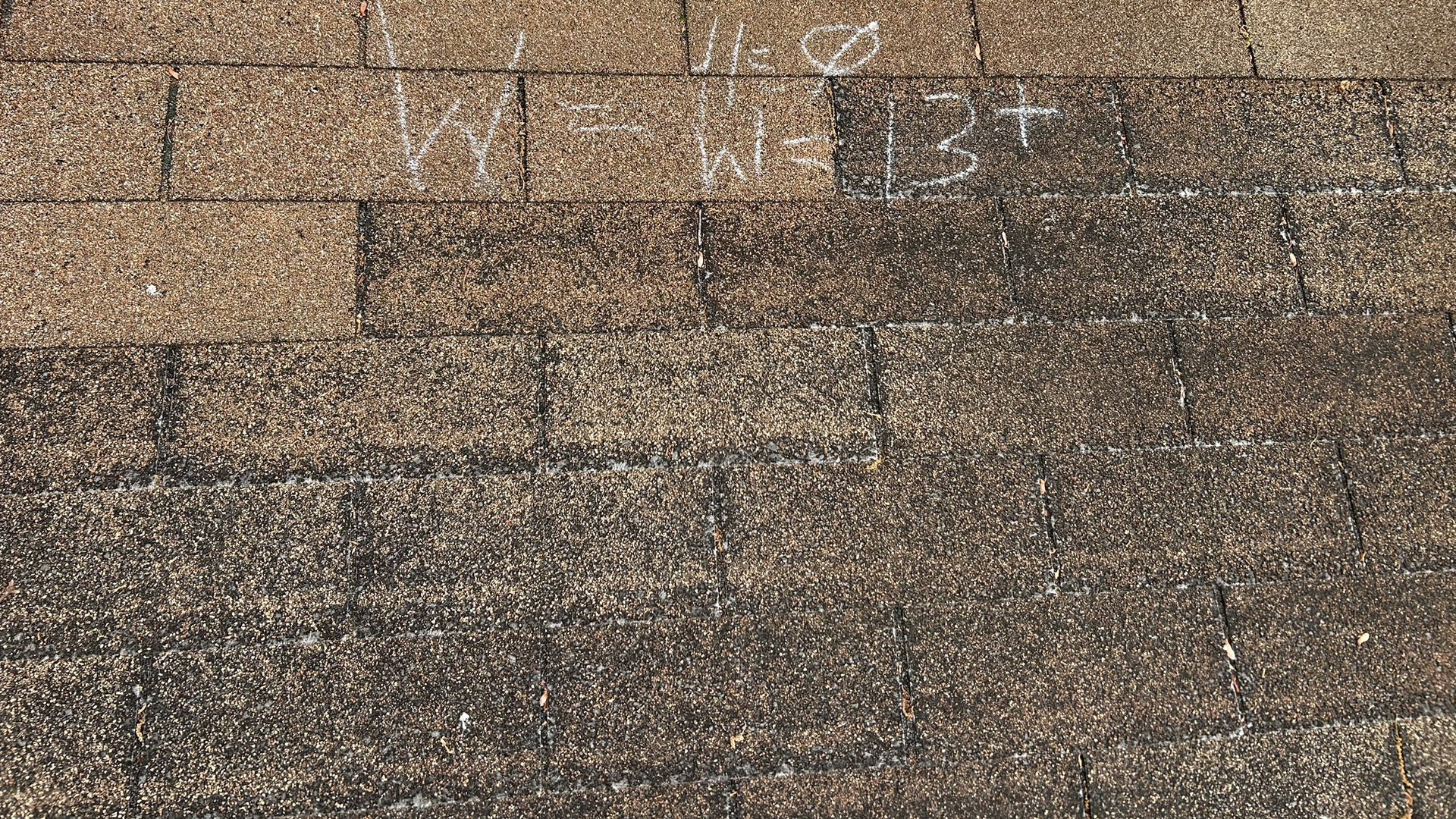 Roofing wind damage chalk tally